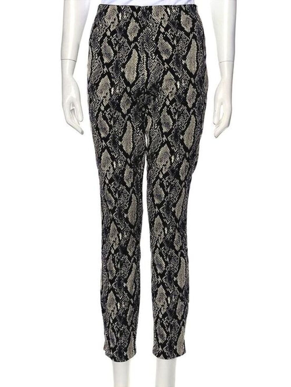 Alice + Olivia Snake Print High-Waisted Leggings Size 6 Python Grey Black